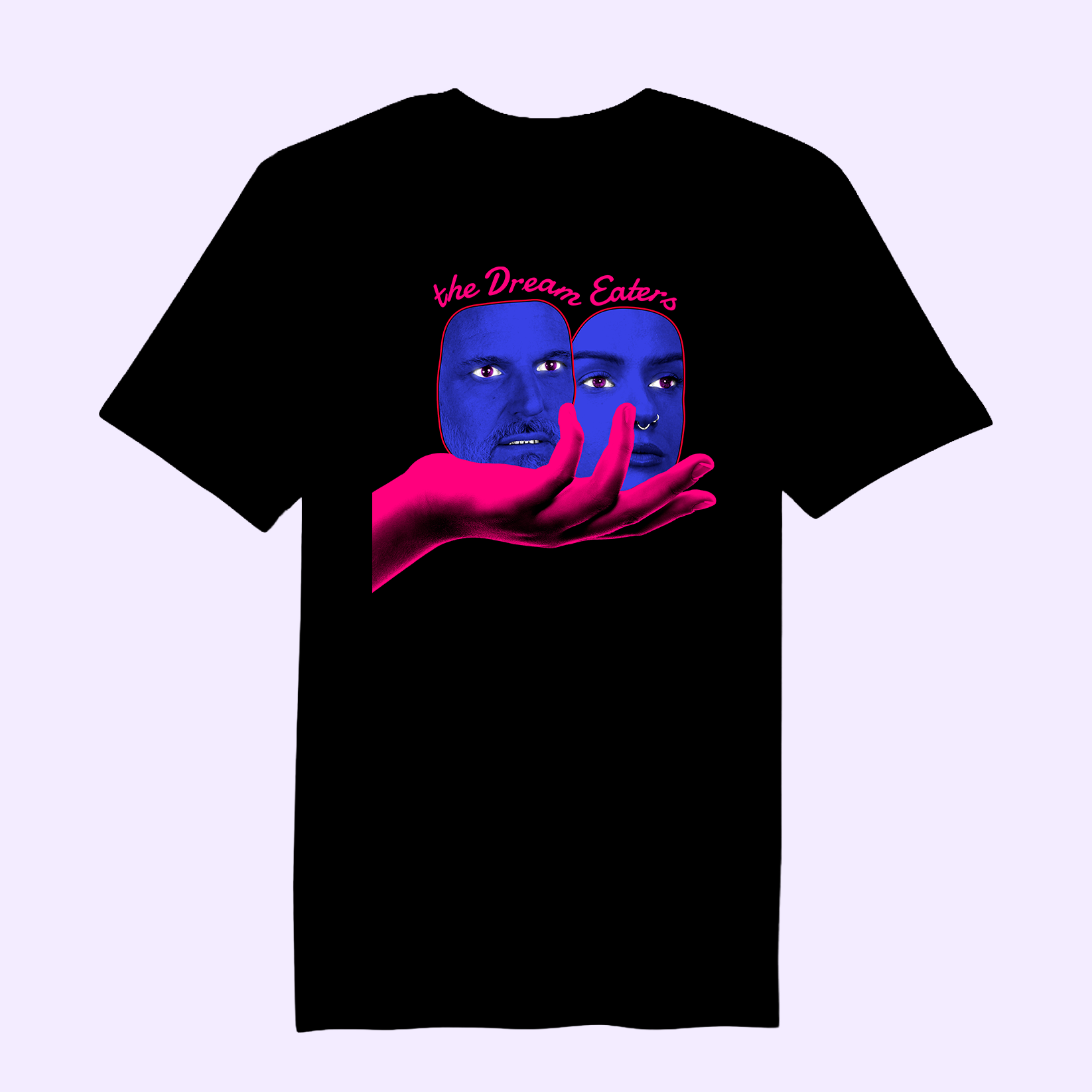 heads in hands tee in black